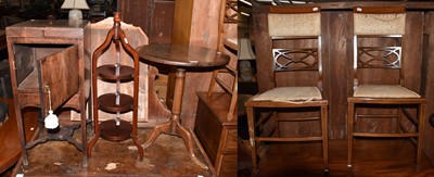 Lot 1401 - A Georgian washstand, cakestand, a tripod...