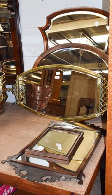 Lot 1308 - Five mirrors including a Georgian fret cut...