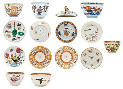 Lot 13 - A Chinese Porcelain Tea Bowl and Two Saucers,...