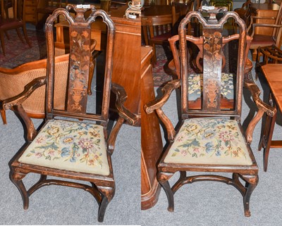 Lot 1279 - A pair of Dutch stained beech and marquetry...