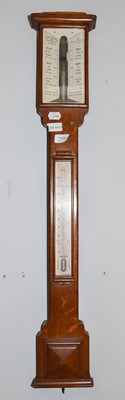Lot 1406 - A Victorian oak stick barometer, circa 1870,...