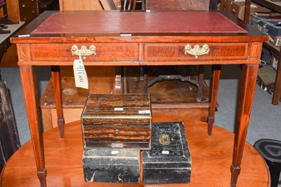 Lot 1398 - A Victorian mahogany boxwood and ebony strung...