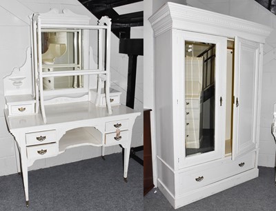 Lot 1263 - A Victorian white painted matched bedroom...