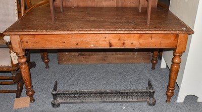 Lot 1232 - A Victorian pine kitchen table, circa 1870,...