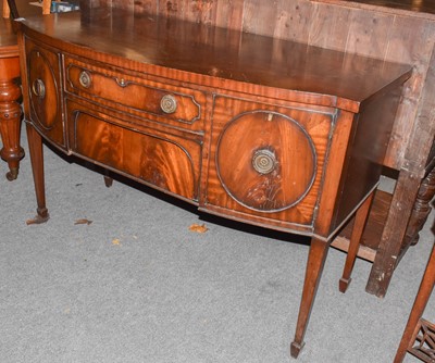 Lot 1380 - A George III style mahogany bow fronted...