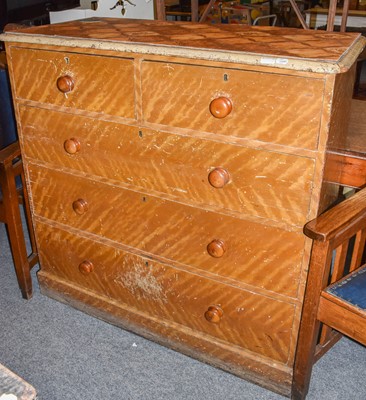 Lot 1229 - A Victorian grained pine and satin birch...