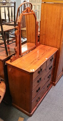 Lot 1395 - A Victorian pitch pine dressing chest, circa...