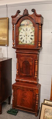 Lot 1419 - A mahogany eight day longcase clock, arch...