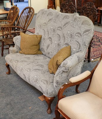 Lot 1368 - A George I style upholstered high back sofa...