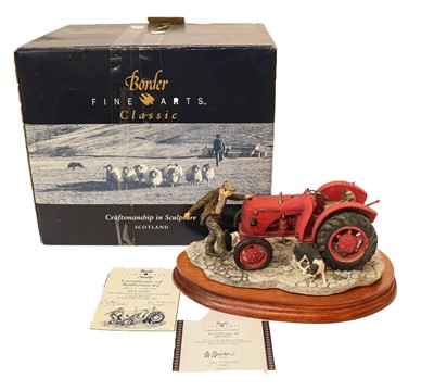Lot 33 - Border Fine Arts 'Kick Start' (David Brown Cropmaster Tractor, Farmer and Collie)