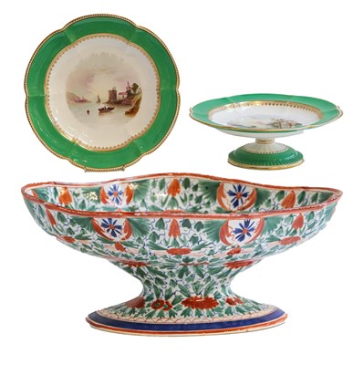 Lot 283 - A pair of Capodimonte reticulated vases and...