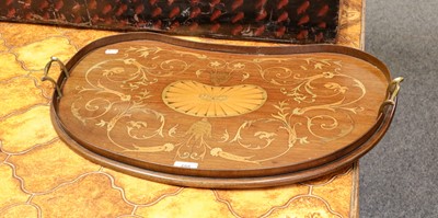 Lot 488 - An Edwardian marquetry serving tray of paterra...