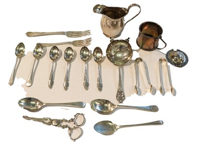 Lot 223 - Mixed silver including George V cream jug,...