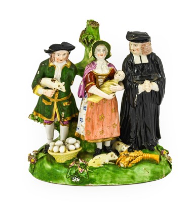 Lot 603 - ^ A Derby Porcelain Tithe Pig Group, circa...