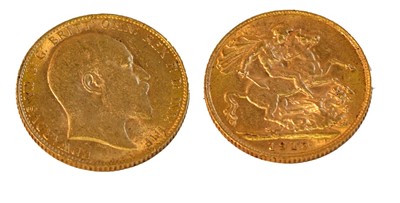 Lot 210 - An Edward VII Sovereign, 1910