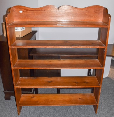 Lot 1234 - A pine open bookcase together with a small...