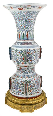 Lot 673 - A Chinese Wucai Porcelain Vase, 17th century,...