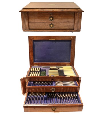 Lot 478 - A silver plate table service, Old English...