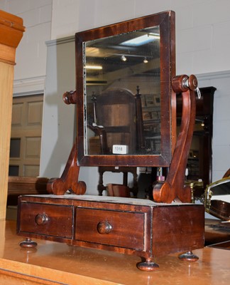 Lot 1318 - A William IV mahogany dressing table mirror,...