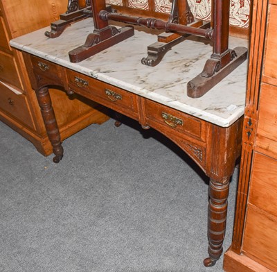 Lot 1388 - Victorian tile back washstand, 115cm by 58cm...