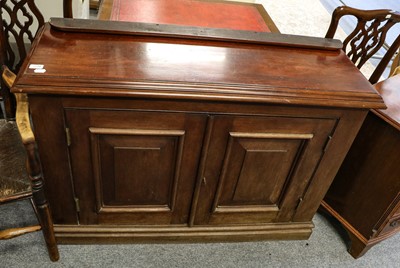 Lot 1250 - Mahogany side cabinet with paneled doors 118cm...