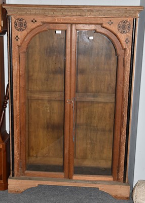 Lot 1414 - Victorian oak inlaid bookcase, 106cm by 33cm...