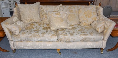 Lot 1266 - Knoll drop arm three-seater sofa, upholstered...
