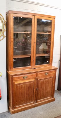 Lot 1298 - An Edwardian mahogany bookcase, with glazed...