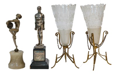 Lot 310 - An Art Deco silvered spelter figure of a...