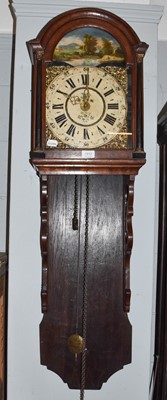 Lot 1413 - A Dutch oak cased hooded drop dial wall clock,...