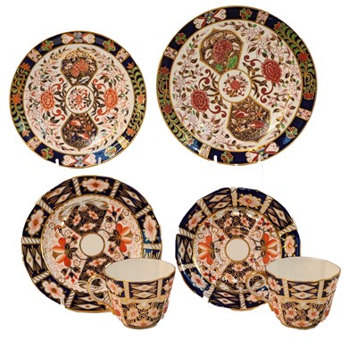 Lot 345 - A set of six Royal Crown Derby coffee cans and...