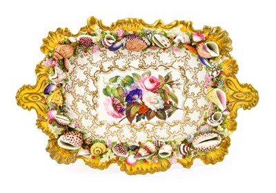 Lot 626 - A Chamberlains Worcester Porcelain Tray, circa...