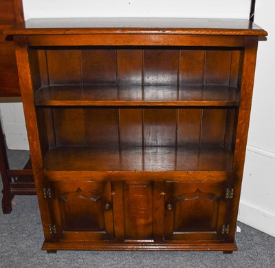 Lot 1257 - Batheaston oak open bookcase 35cm by 29cm by...
