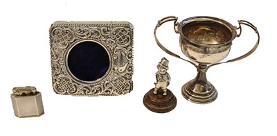 Lot 206 - A silver travelling watch case, a silver...