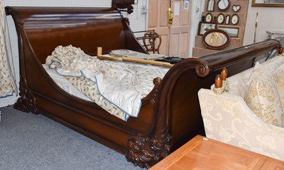 Lot 1265 - A good mahogany sleigh bed by And So To Bed,...
