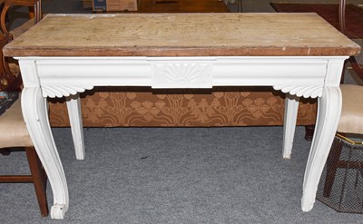 Lot 1237 - A Victorian pine and white painted side table,...