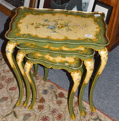 Lot 1293 - A set of three Venetian parcel gilt cream,...