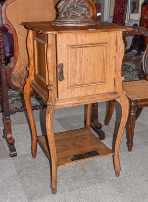 Lot 771 - A Victorian Oak Night Table, with panelled...