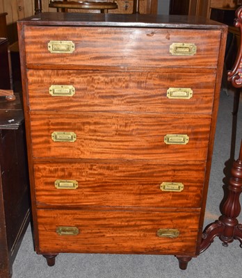 Lot 1338 - A mahogany five height chest of drawers with...