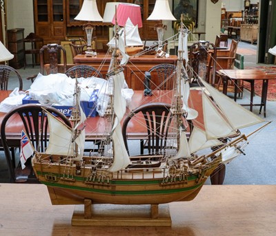Lot 496 - 1:60 scale model of HMS Bounty; together with...