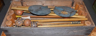 Lot 1227 - Early 20th-century croquet set complete with...