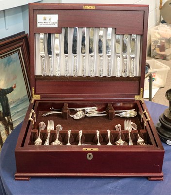 Lot 480 - Arthur Price plated canteen of cutlery (108...