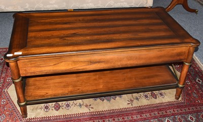 Lot 1262 - A reproduction metal mounted coffee table with...