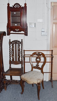 Lot 1269 - A glazed mahogany wall cupboard, a carved oak...