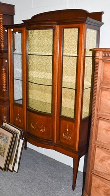 Lot 1418 - An Edwardian painted and inlaid mahogany bow...