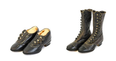 Lot 2012 - A Pair of Late 19th Century Black Leather...