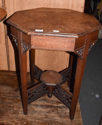 Lot 1391 - An early 20th-century octagonal brown oak...