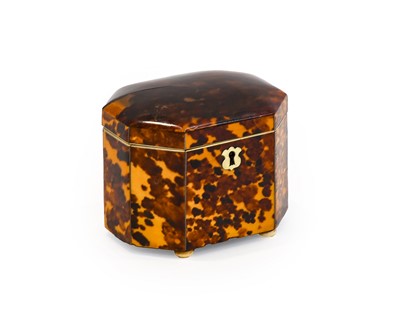 Lot 1001 - A Regency Ivory Mounted Tortoiseshell Tea...