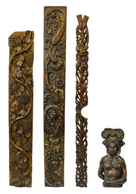 Lot 1040 - A Carved Oak Corbel, 17th century, carved as a...