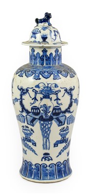 Lot 665 - A Chinese Porcelain Baluster Vase and Cover,...